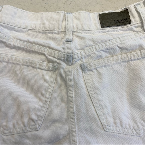 Carmar white distressed button fly shorts. size 26 - Picture 5 of 8